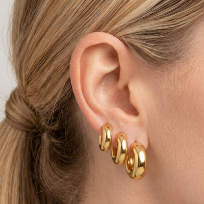 10K Gold Hoop Huggies 4MM (Clasp Style)