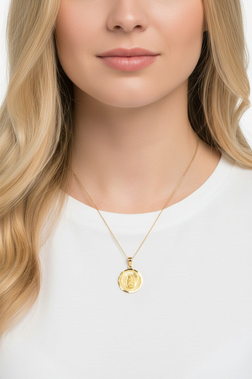14K Gold Mother Mary Charm