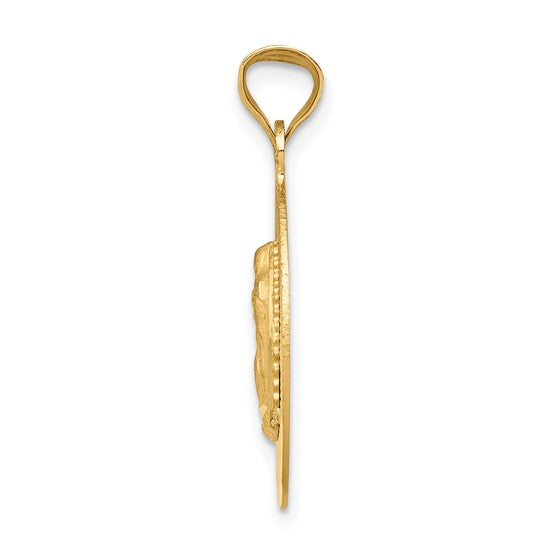 14K Gold Mother Mary Pendant