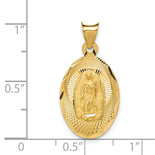 14K Gold Mother Mary Pendant