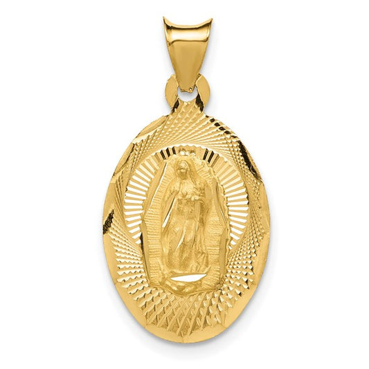 14K Gold Mother Mary Pendant