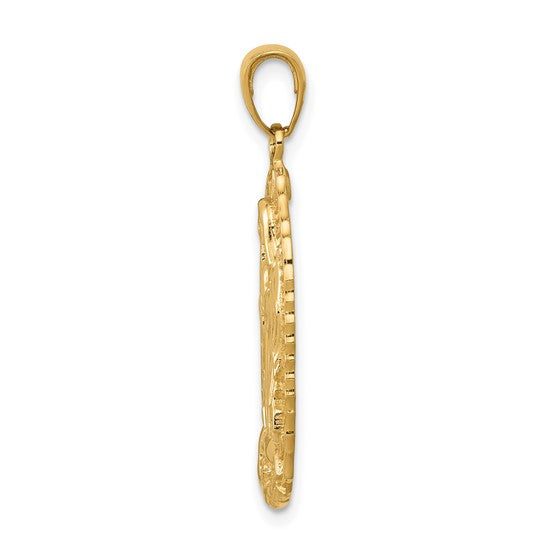 14K Gold Mother Mary Pendant