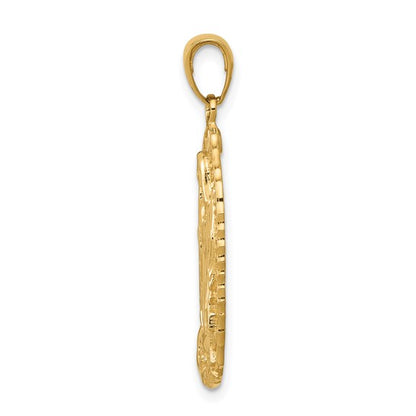 14K Gold Mother Mary Pendant