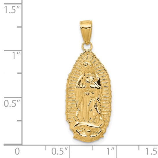 14K Gold Mother Mary Pendant