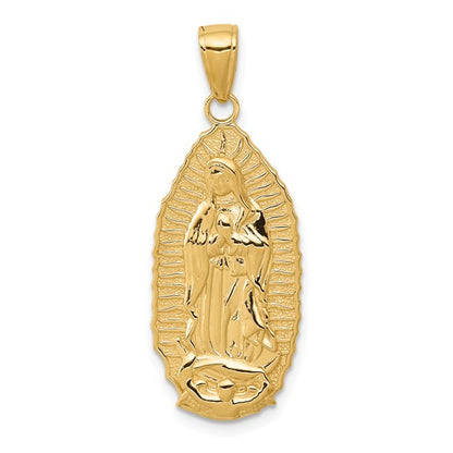 14K Gold Mother Mary Pendant