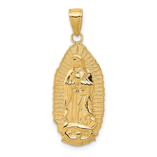 14K Gold Mother Mary Pendant