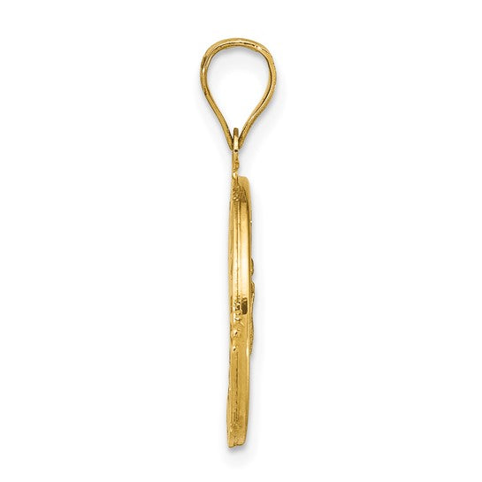 14K Tri Color Baguette Gold Mother Mary Pendant