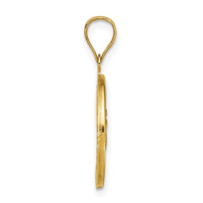 14K Tri Color Baguette Gold Mother Mary Pendant