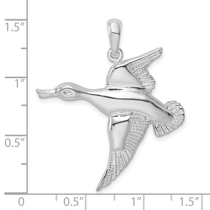 925 Sterling Silver Flying Duck Pendant