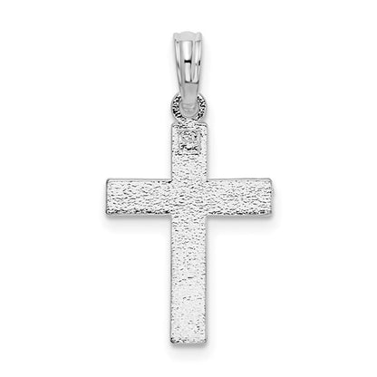 925 Sterling Silver Diamond Cut Cross Pendant