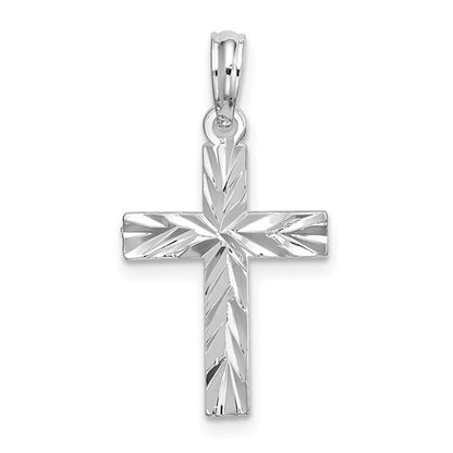 925 Sterling Silver Diamond Cut Cross Pendant