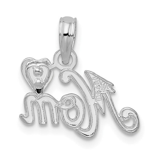 925 Sterling Silver Mom Heart Pendant