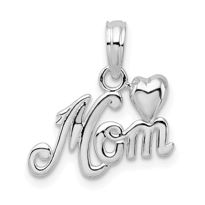 925 Sterling Silver Mom Heart Pendant