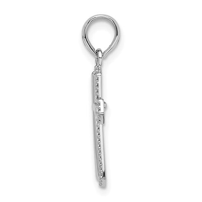 925 Sterling Silver Beaded Cross Pendant