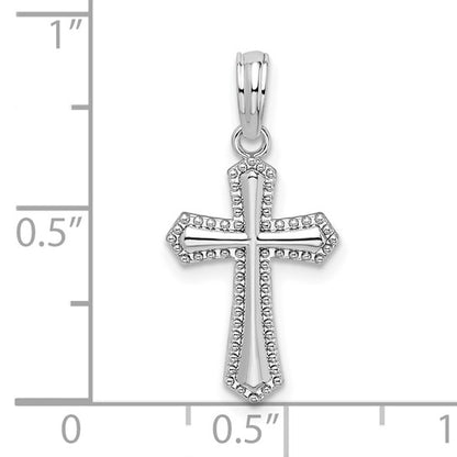 925 Sterling Silver Beaded Cross Pendant