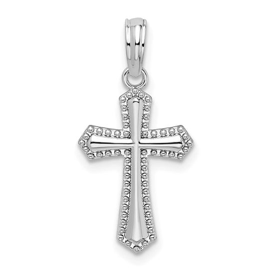 925 Sterling Silver Beaded Cross Pendant