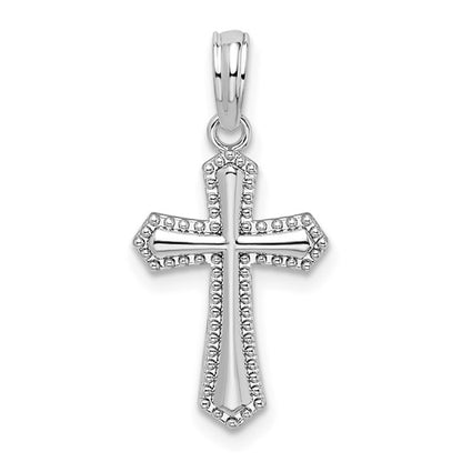 925 Sterling Silver Beaded Cross Pendant