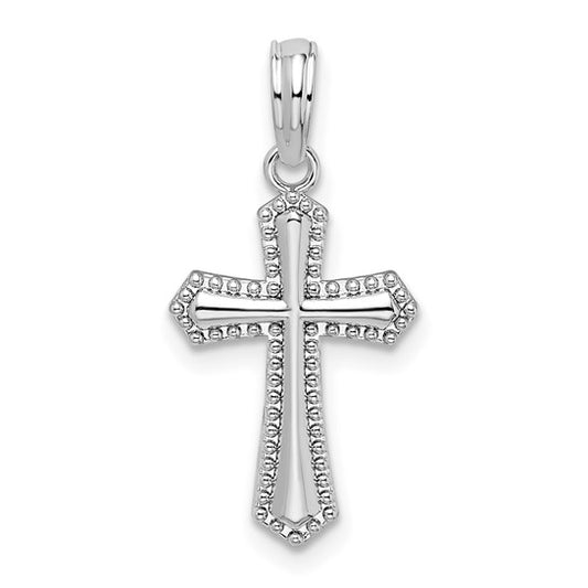925 Sterling Silver Beaded Cross Pendant