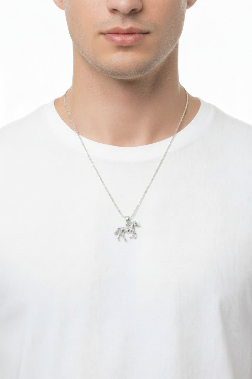 925 Sterling Silver Horse Pendant