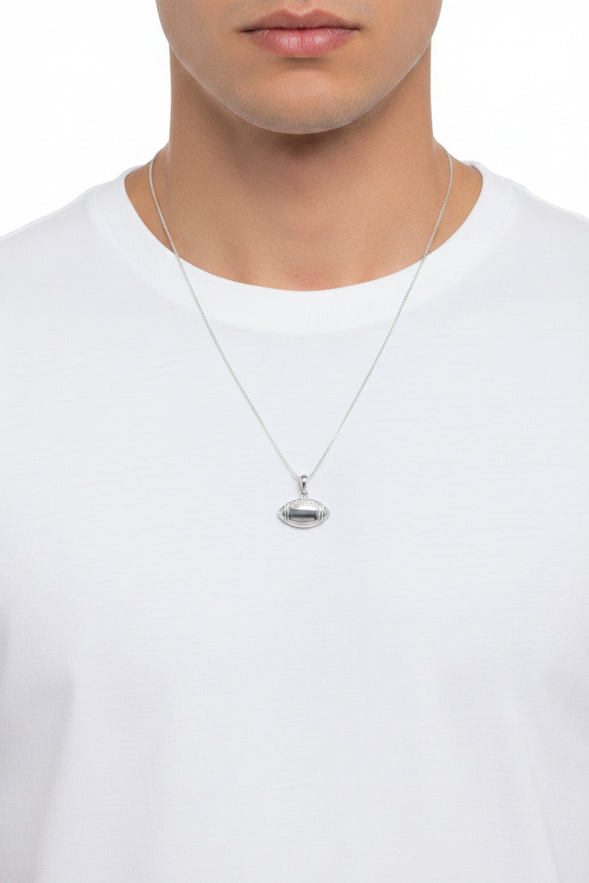 925 Sterling Silver Football Pendant
