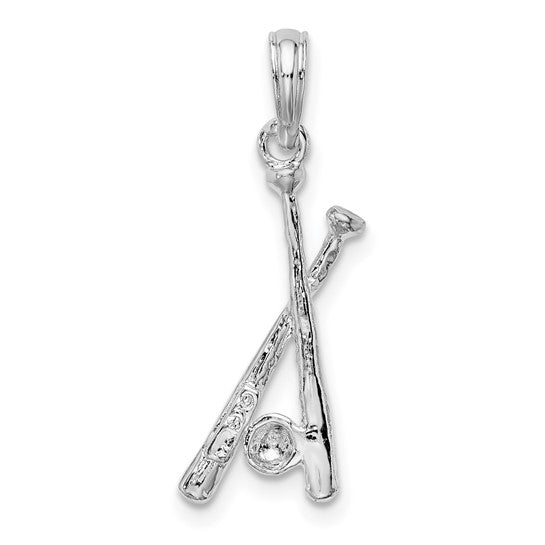 925 Sterling Silver Baseball Bat Pendant