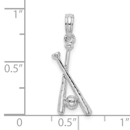 925 Sterling Silver Baseball Bat Pendant