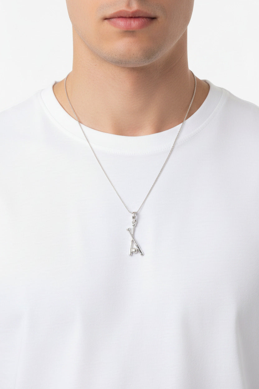 925 Sterling Silver Baseball Bat Pendant