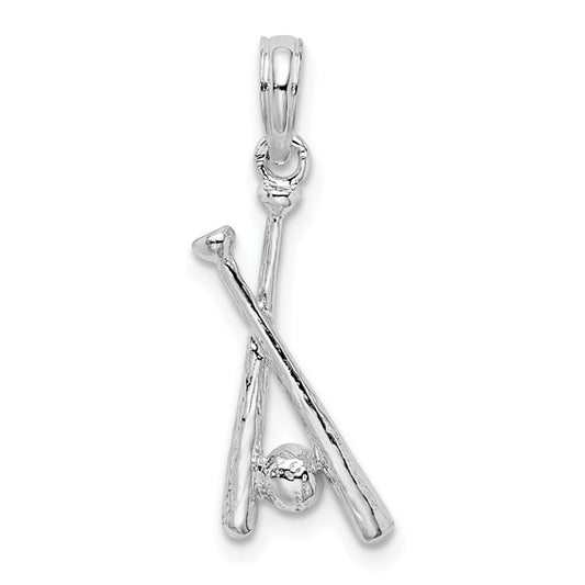 925 Sterling Silver Baseball Bat Pendant