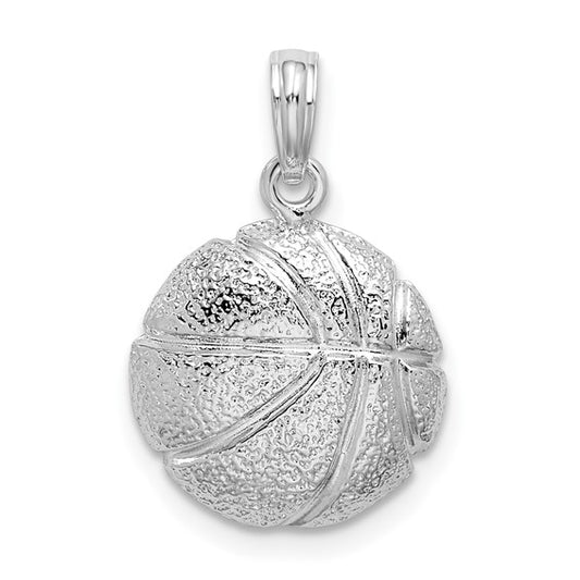 925 Sterling Silver Basketball Pendant