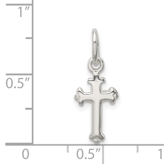 925 Sterling Silver Fleur De Lis Cross Pendant