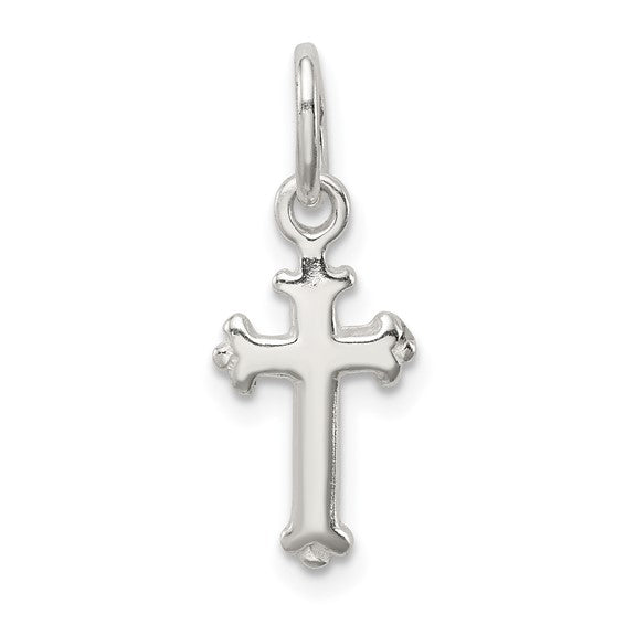 925 Sterling Silver Fleur De Lis Cross Pendant