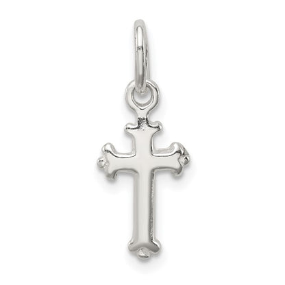 925 Sterling Silver Fleur De Lis Cross Pendant