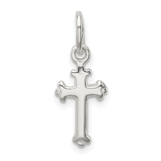 925 Sterling Silver Fleur De Lis Cross Pendant