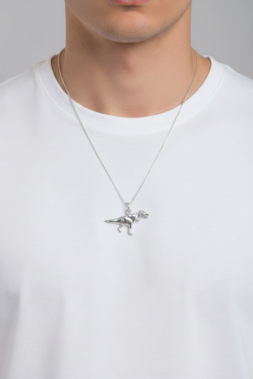 925 Sterling Silver T-Rex Pendant