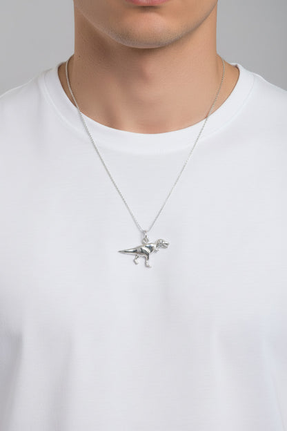 925 Sterling Silver T-Rex Pendant