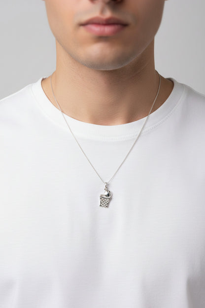925 Sterling Silver Basketball Pendant