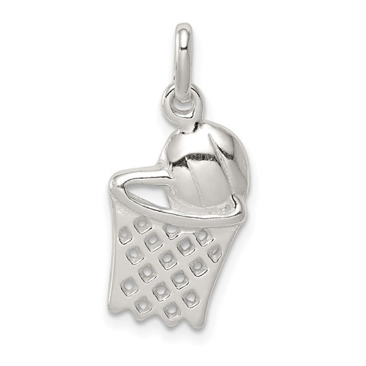 925 Sterling Silver Basketball Pendant