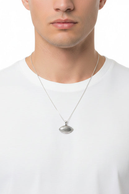 925 Sterling Silver Football Pendant