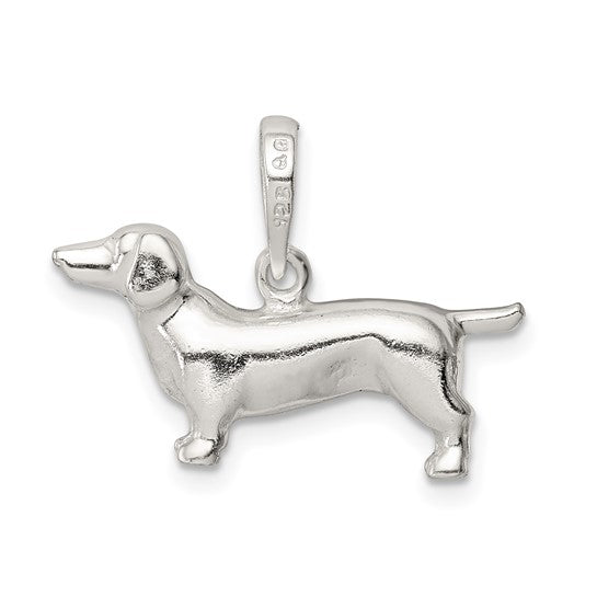 925 Sterling Silver Wiener Dog (Dachshund) Pendant
