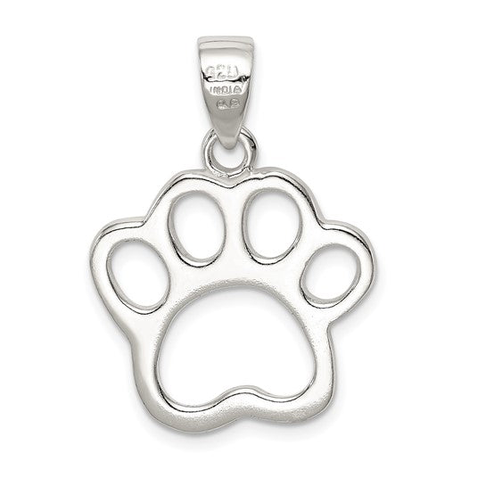 925 Sterling Silver Paw Print Pendant