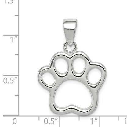 925 Sterling Silver Paw Print Pendant