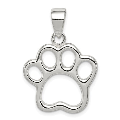 925 Sterling Silver Paw Print Pendant