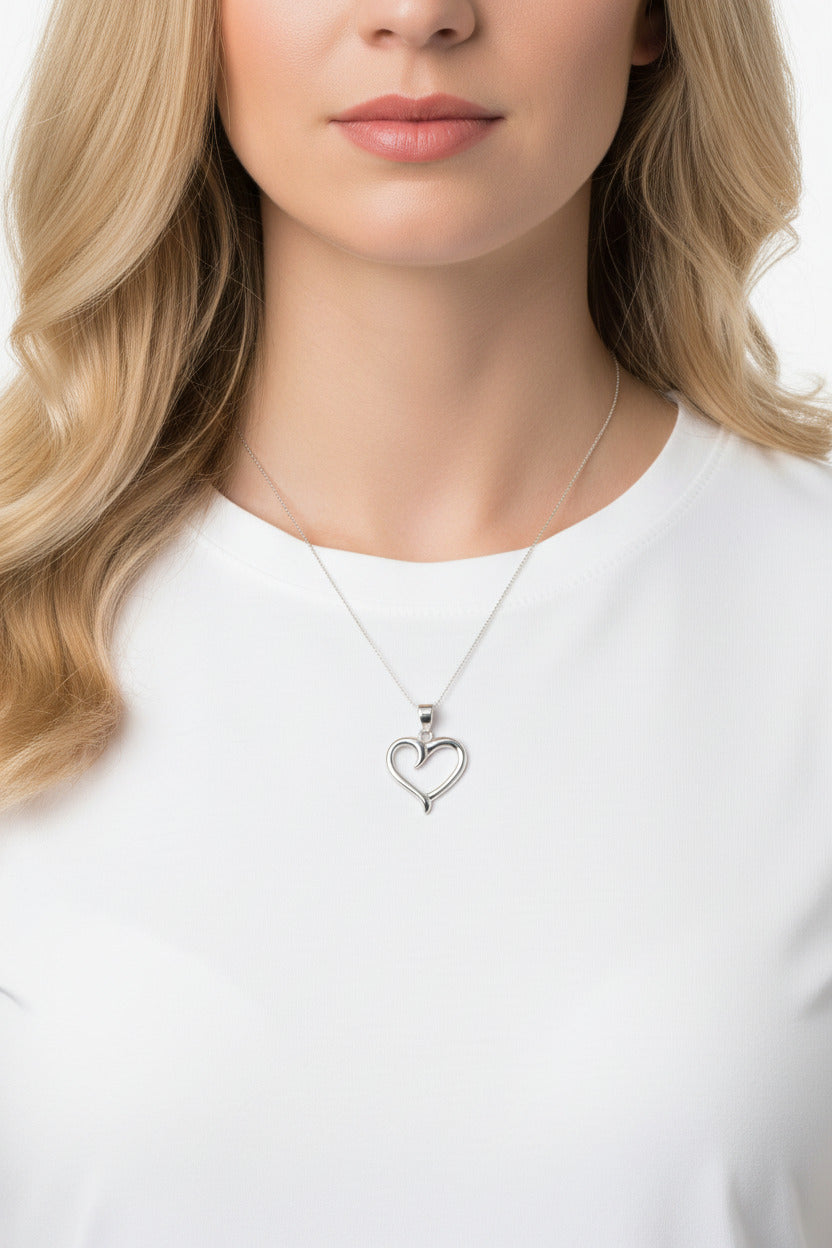 925 Sterling Silver Heart Pendant