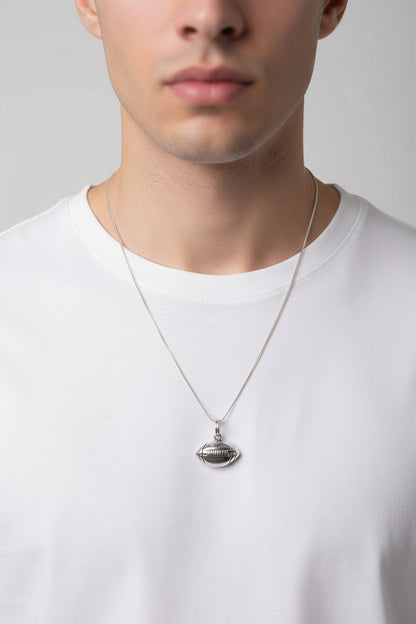 925 Sterling Silver Football Pendant