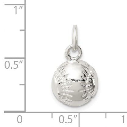 925 Sterling Silver Baseball Pendant