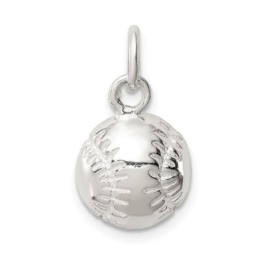 925 Sterling Silver Baseball Pendant