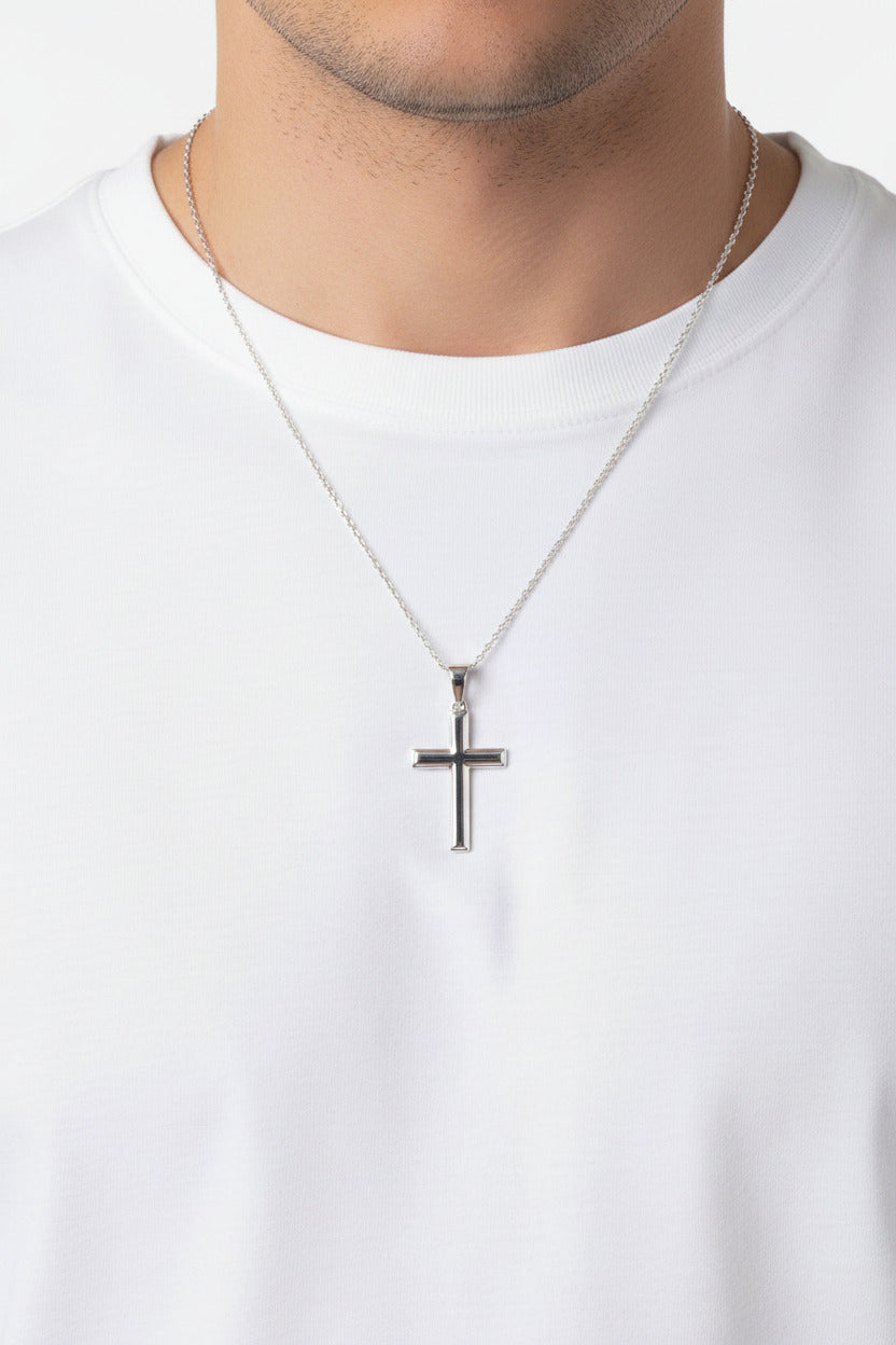 925 Sterling Silver Polished Cross Pendant