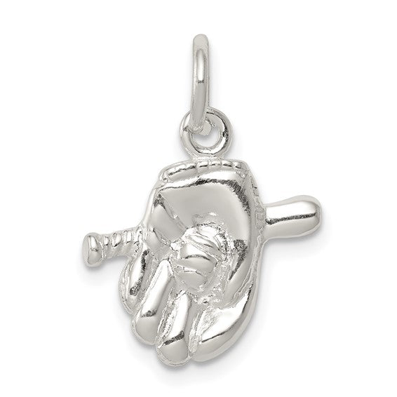 925 Sterling Silver Baseball Glove Pendant