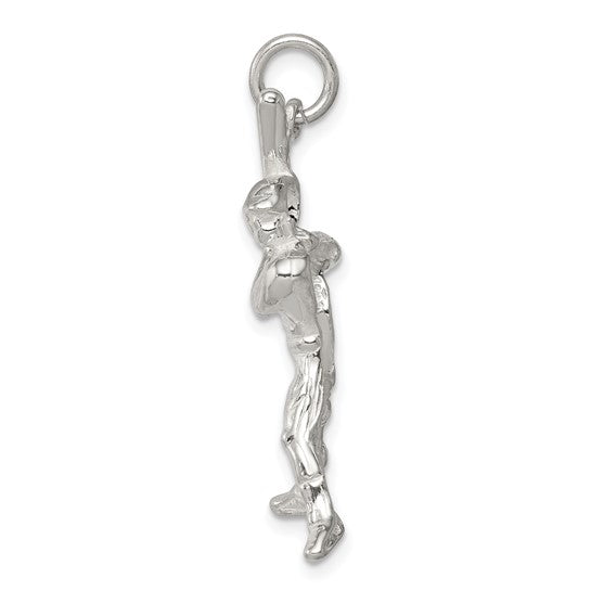 925 Sterling Silver Baseball Player Pendant