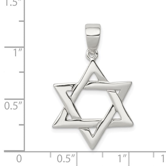 925 Sterling Silver Six Point Star Pendant